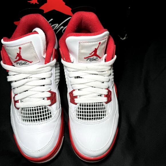 Size 5.5 - Nike Air Jordan 4 Retro OG GS Fire Red 2020 Men's Shoes - Picture 4 of 9